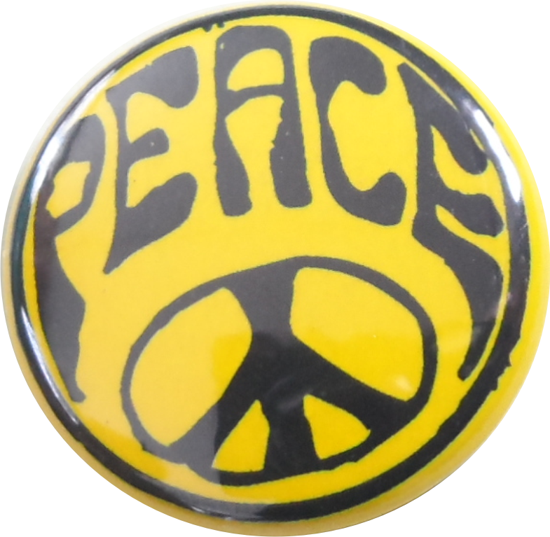 peace button yellow